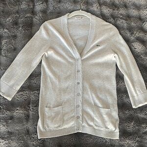 Lacoste Women's Light Gray Cardigan